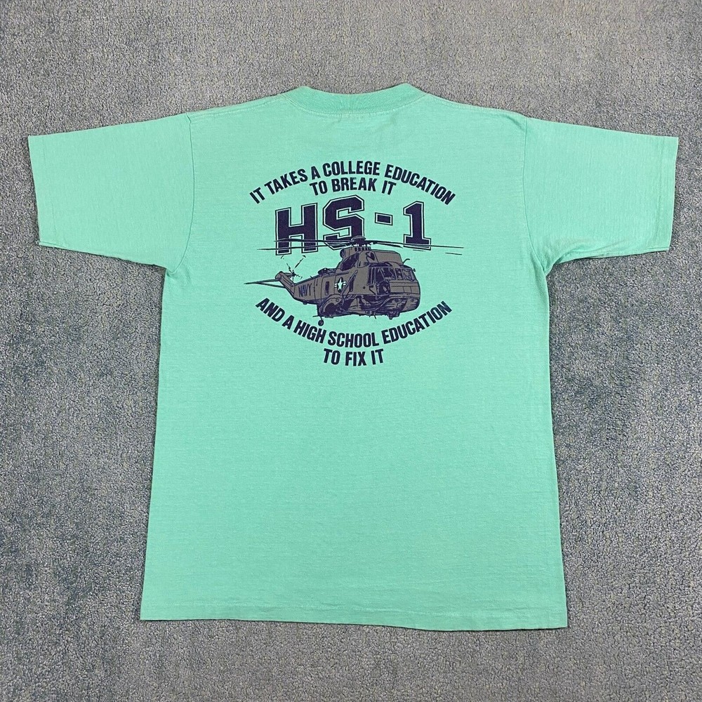VINTAGE Navy HS-1 Seahorses Helicopter Shirt Adult Large Military Mens 90s VTG